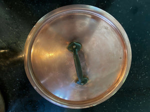 DEHILLERIN Hammered Copper Soup Pot Bronze Handle 11" Diameter 11" tall 18 Quart